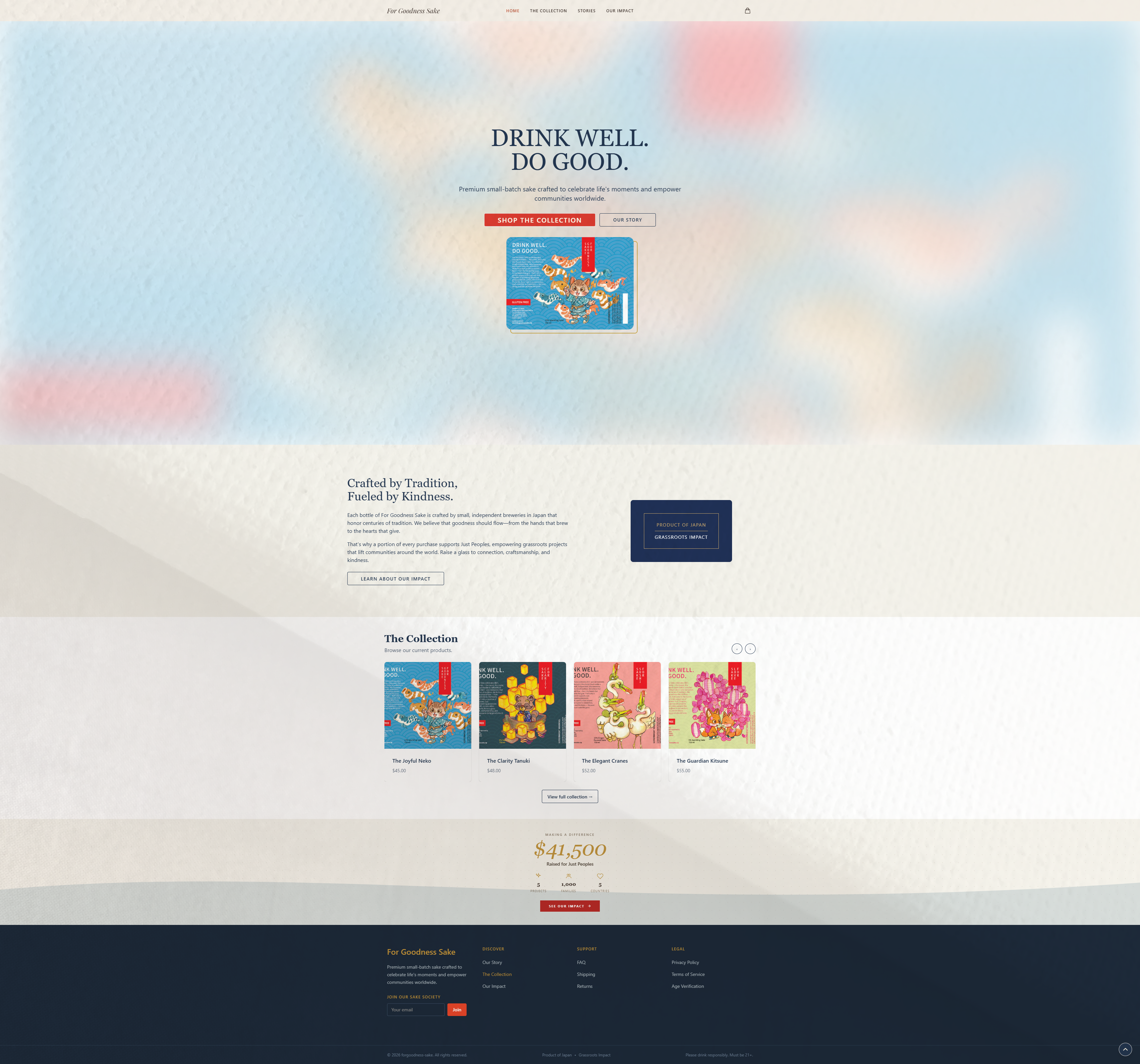 For Goodness Sake homepage