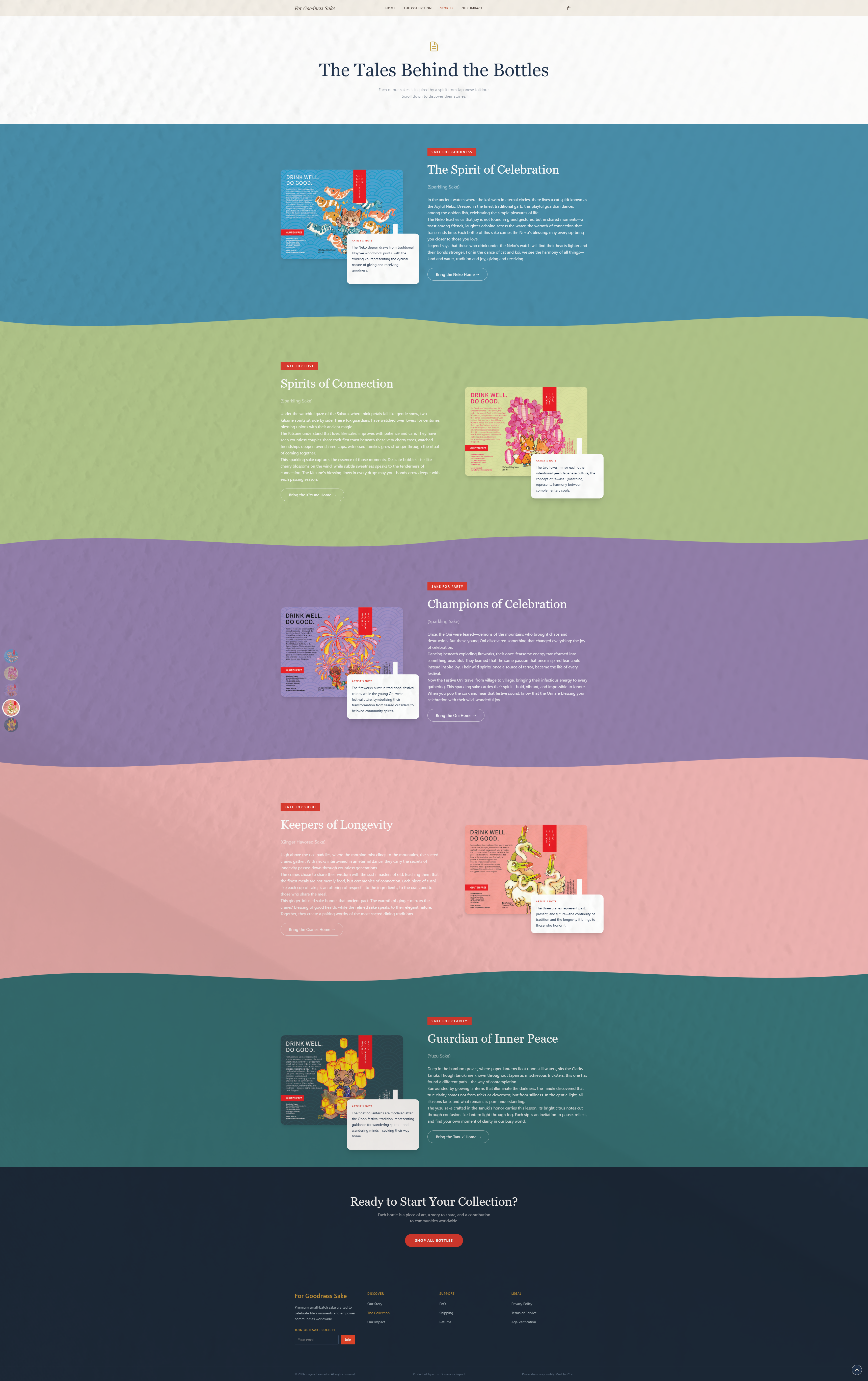 For Goodness Sake stories page